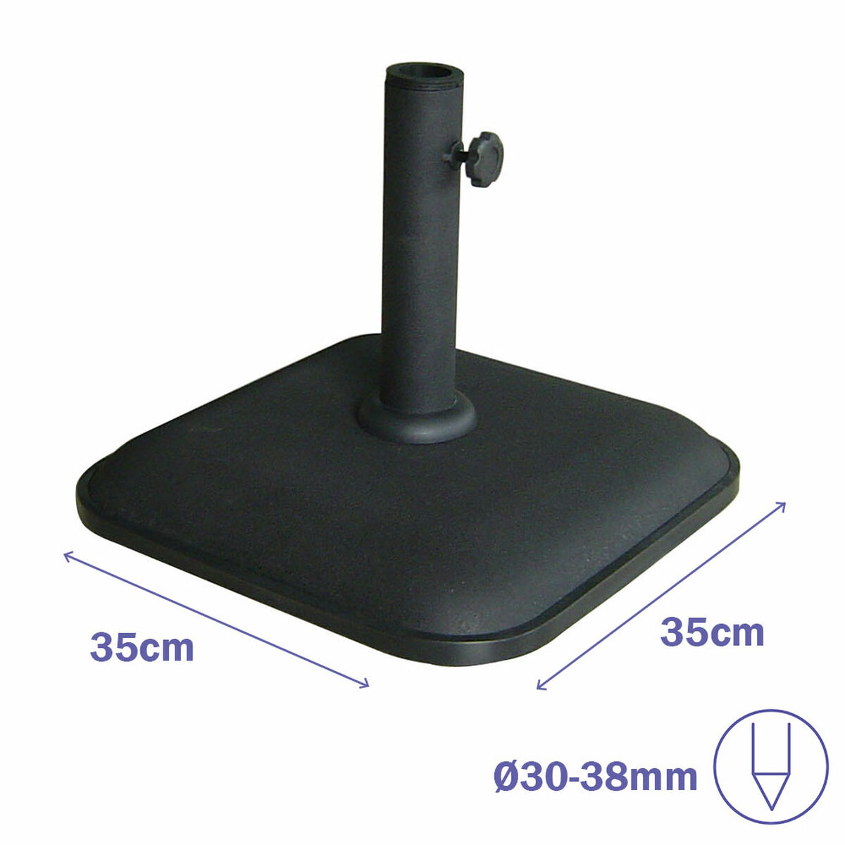 Parasollfot Marbueno Svart 35 x 5 x 35 cm Fyrkantig - 2