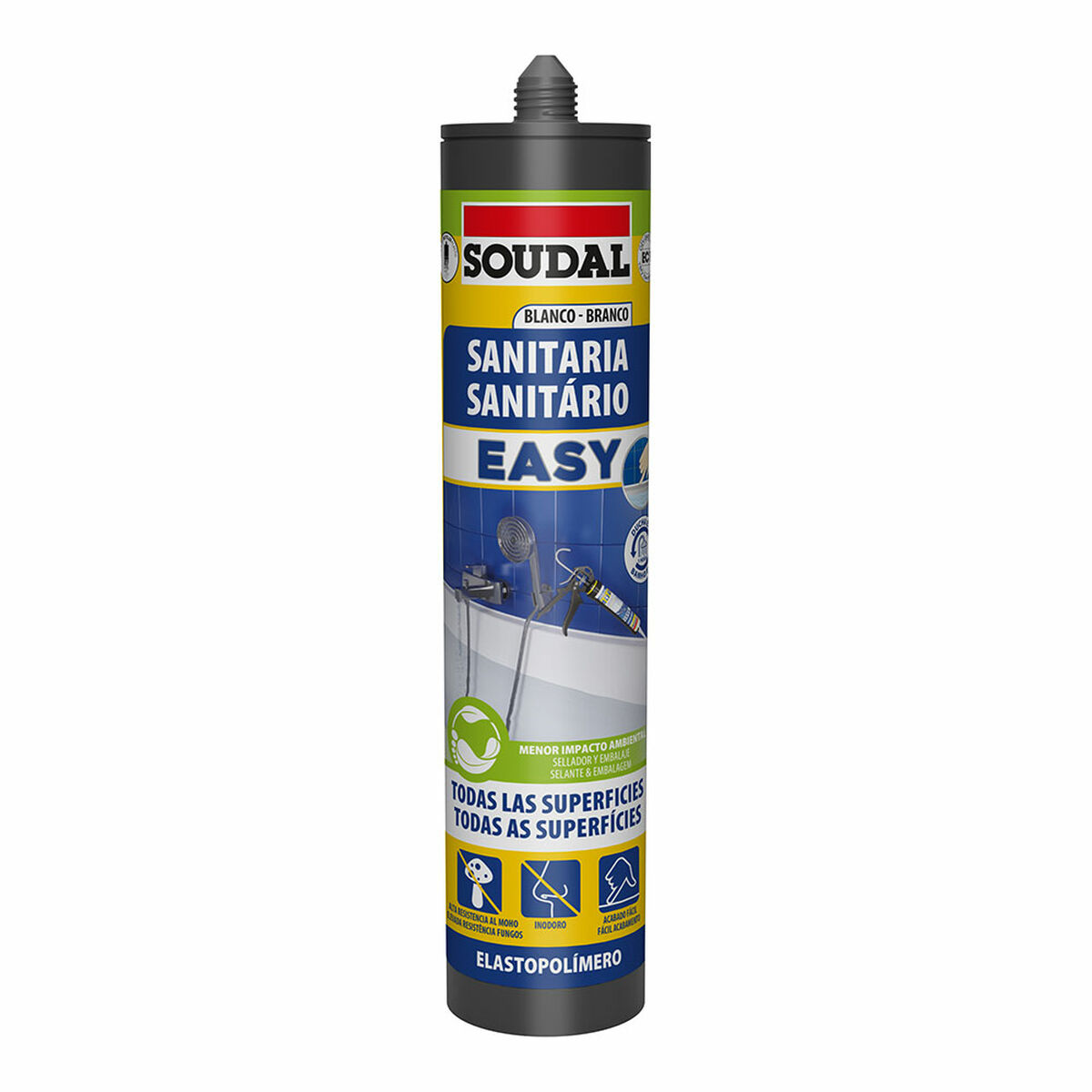 Förseglare Soudal Easy 158090 Bad Vit 290 ml