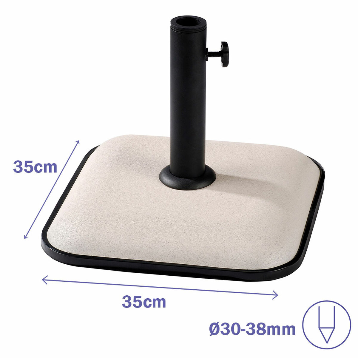 Parasollfot Marbueno Vit 35 x 5 x 35 cm Fyrkantig - 2