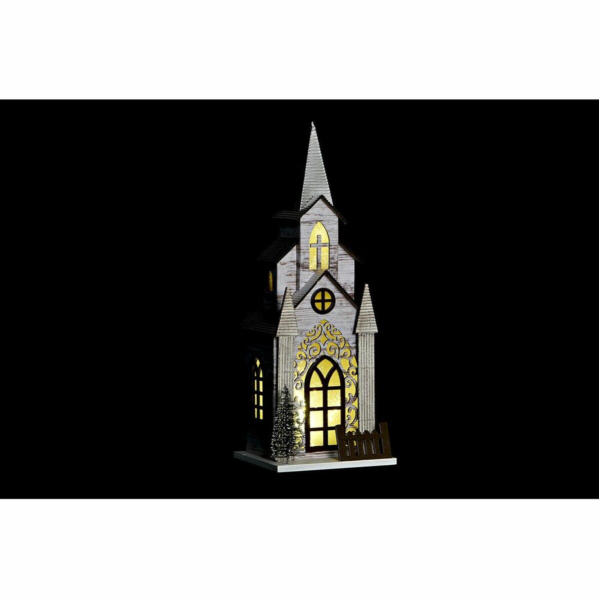 Julgranskula DKD Home Decor Kyrka MDF (12,5 x 11 x 33 cm) (2 antal) - 2