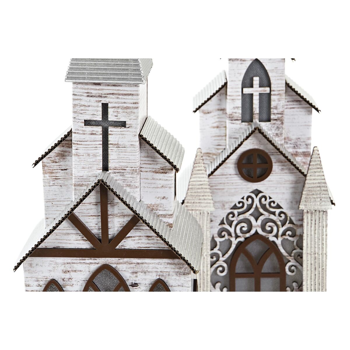Julgranskula DKD Home Decor Kyrka MDF (12,5 x 11 x 33 cm) (2 antal) - 3