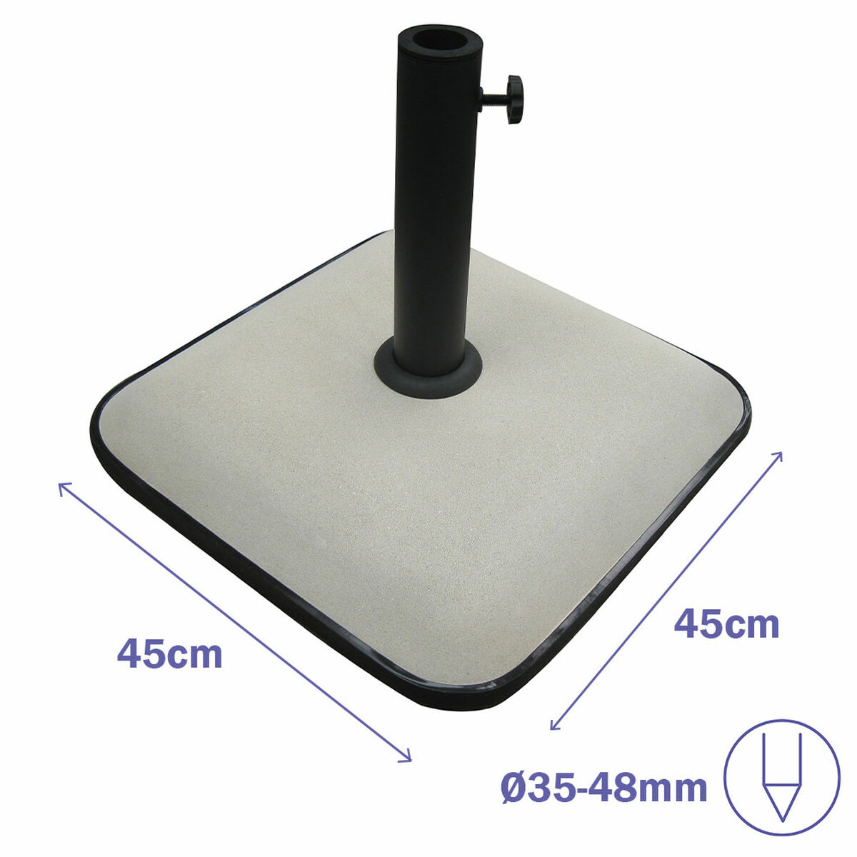 Parasollfot Marbueno Vit 45 x 7 x 45 cm Fyrkantig - 2