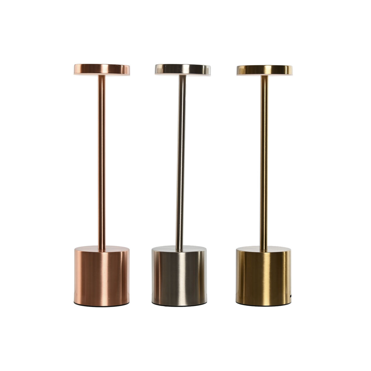 Bordslampa Home ESPRIT Koppar Gyllene Silvrig 8 x 8 x 34 cm (3 antal)