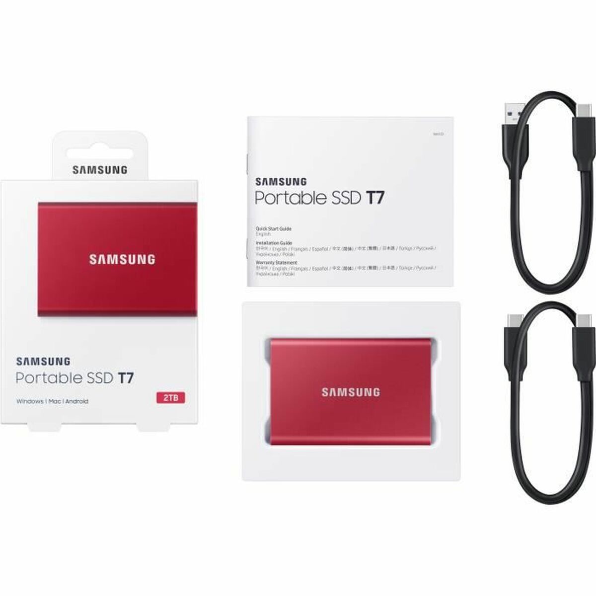 Extern Hårddisk Samsung Portable SSD T7 2 TB SSD - 2