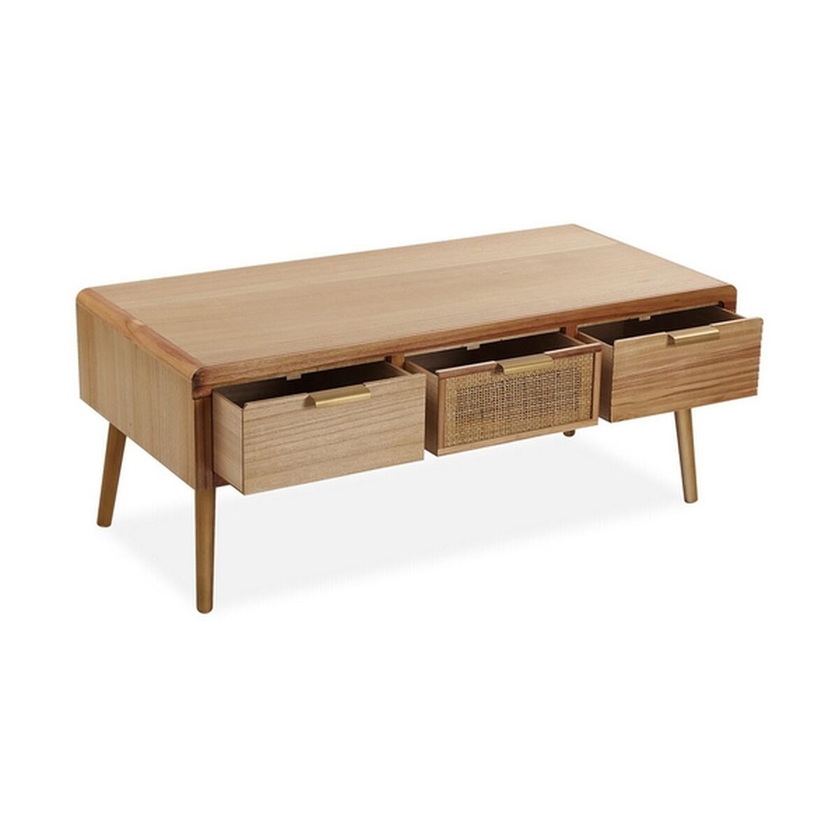 Sidobord Rattan Paulowniaträ (50 x 45 x 110 cm) - 3