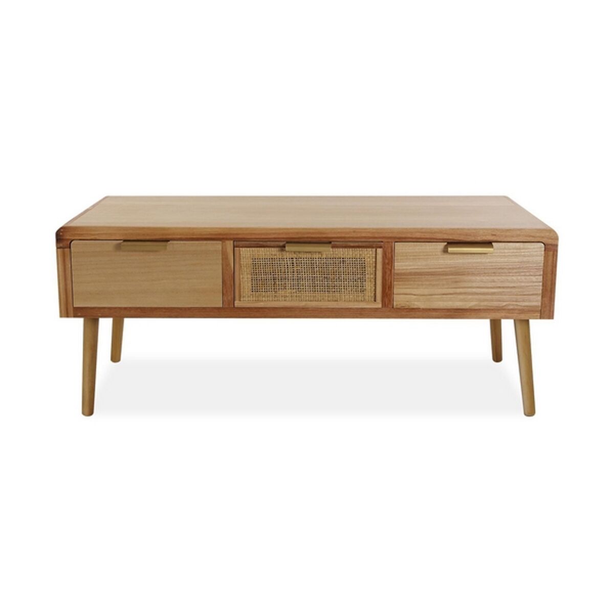 Sidobord Rattan Paulowniaträ (50 x 45 x 110 cm) - 4