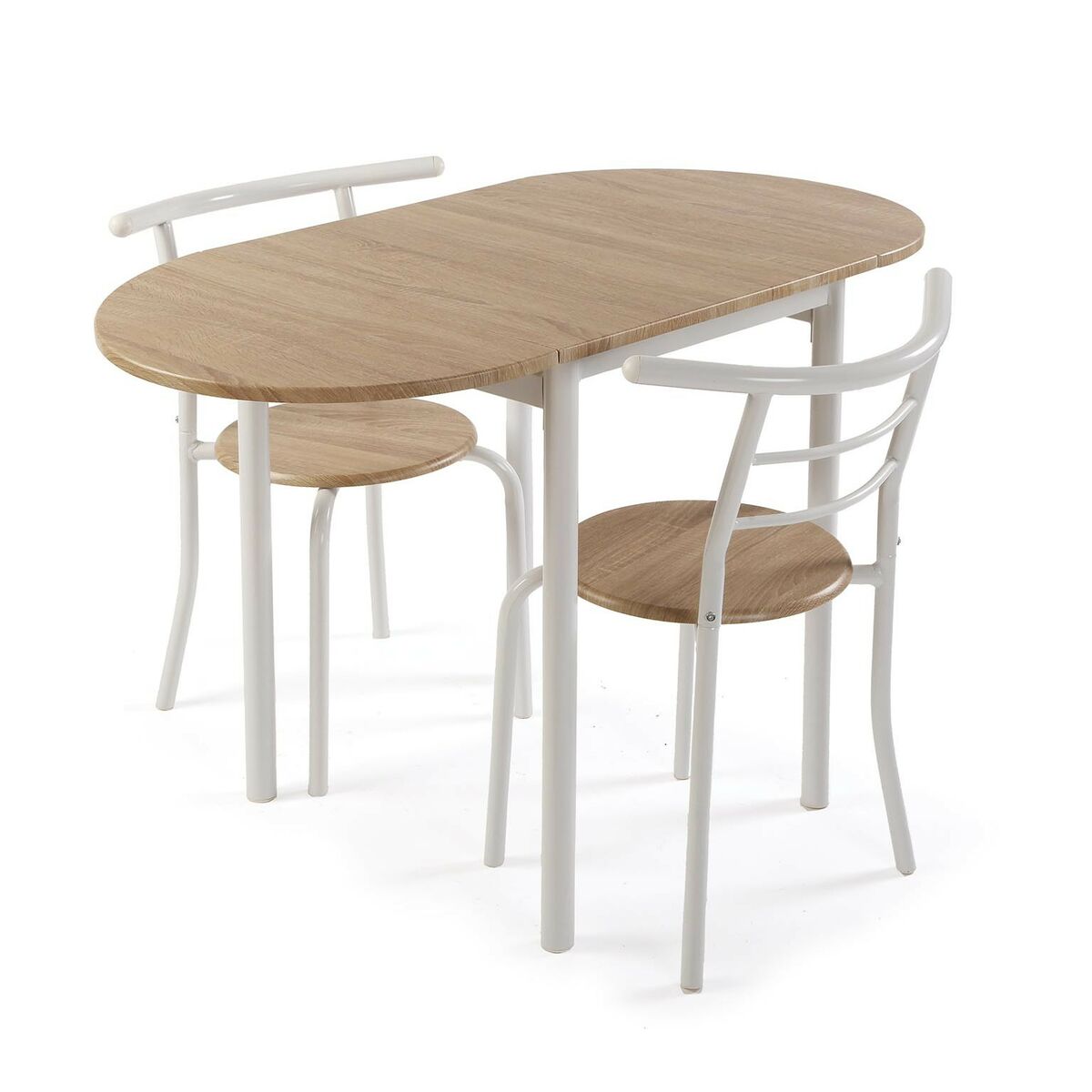 Bordsgrupp med 2 stolar Versa Vit 55 x 77 x 61 cm 60 x 87 x 60 cm