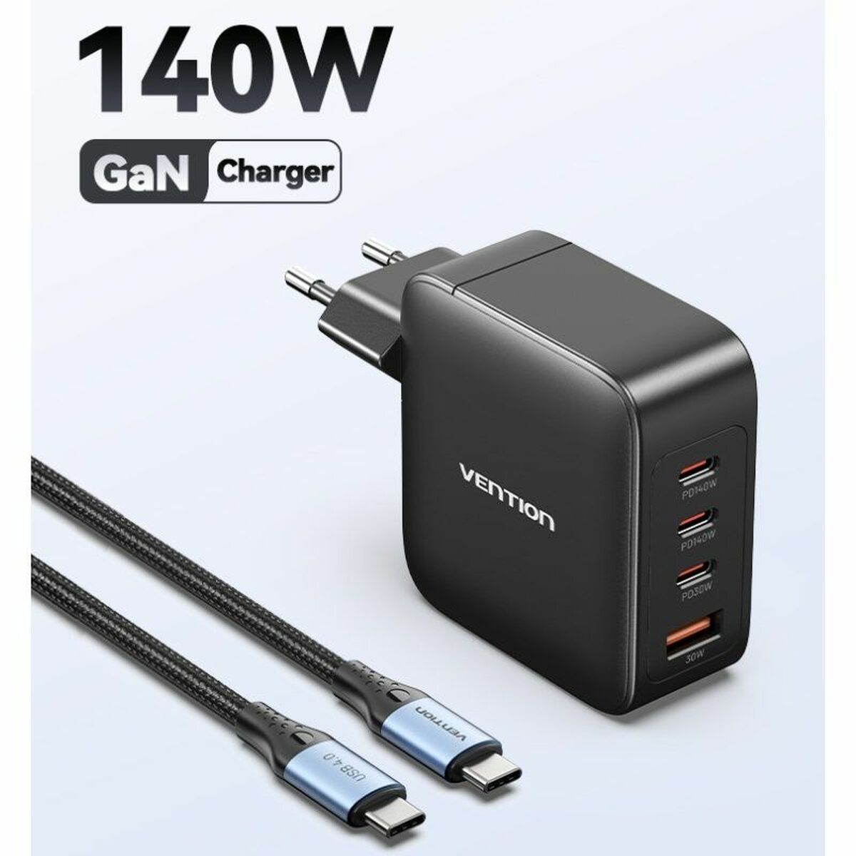 Väggladdare Vention FEIB0-EU Svart 140 W - 5