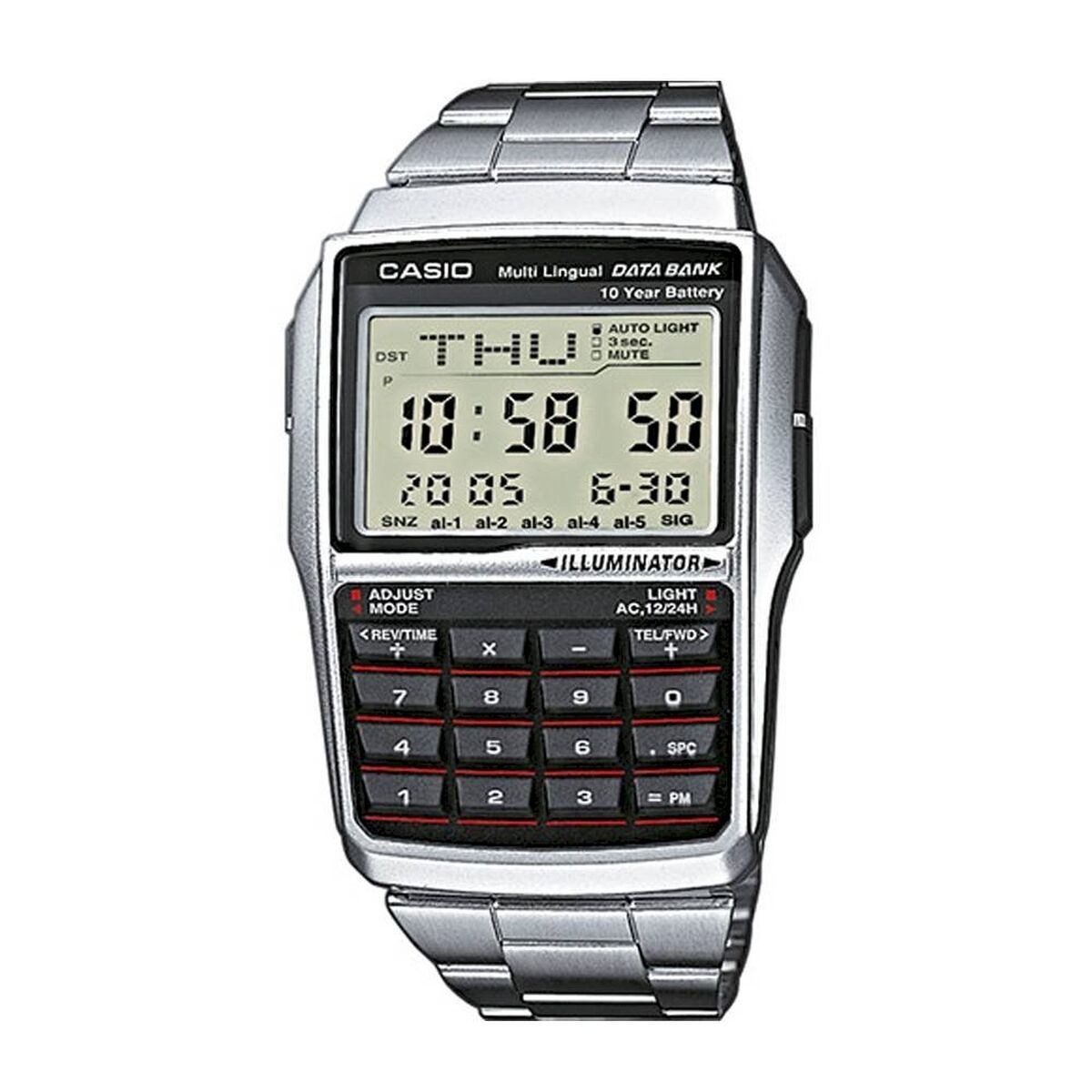 Herrklocka Casio DATABANK CALCULATOR STEEL Svart Silvrig - 3