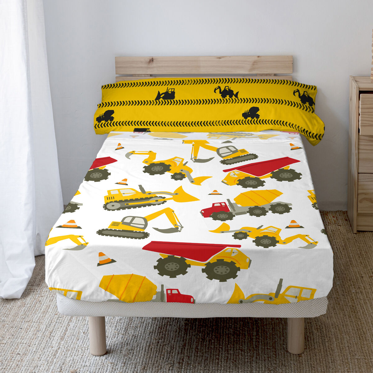 Bäddset HappyFriday Mr Fox Machinery Multicolour Säng 80/90 2 Delar - 3