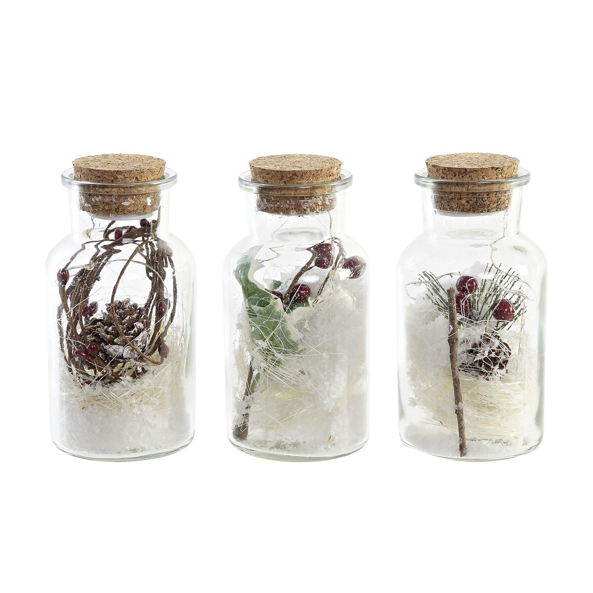 Belysning dekoration DKD Home Decor Jul Naturell (6 x 6 x 14 cm) (3 antal)