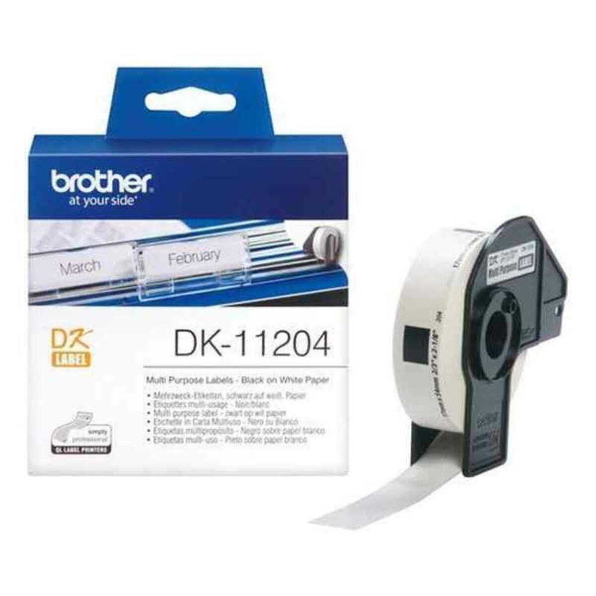 Etiketter till Multiskrivare Brother DK11204 Vit Papper - 2