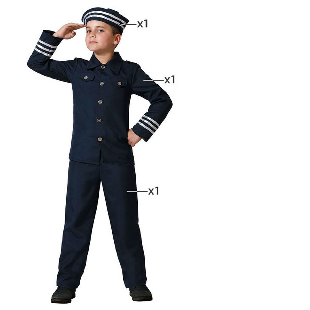 Maskeraddräkt för barn Sjöman 7-9 år - 2