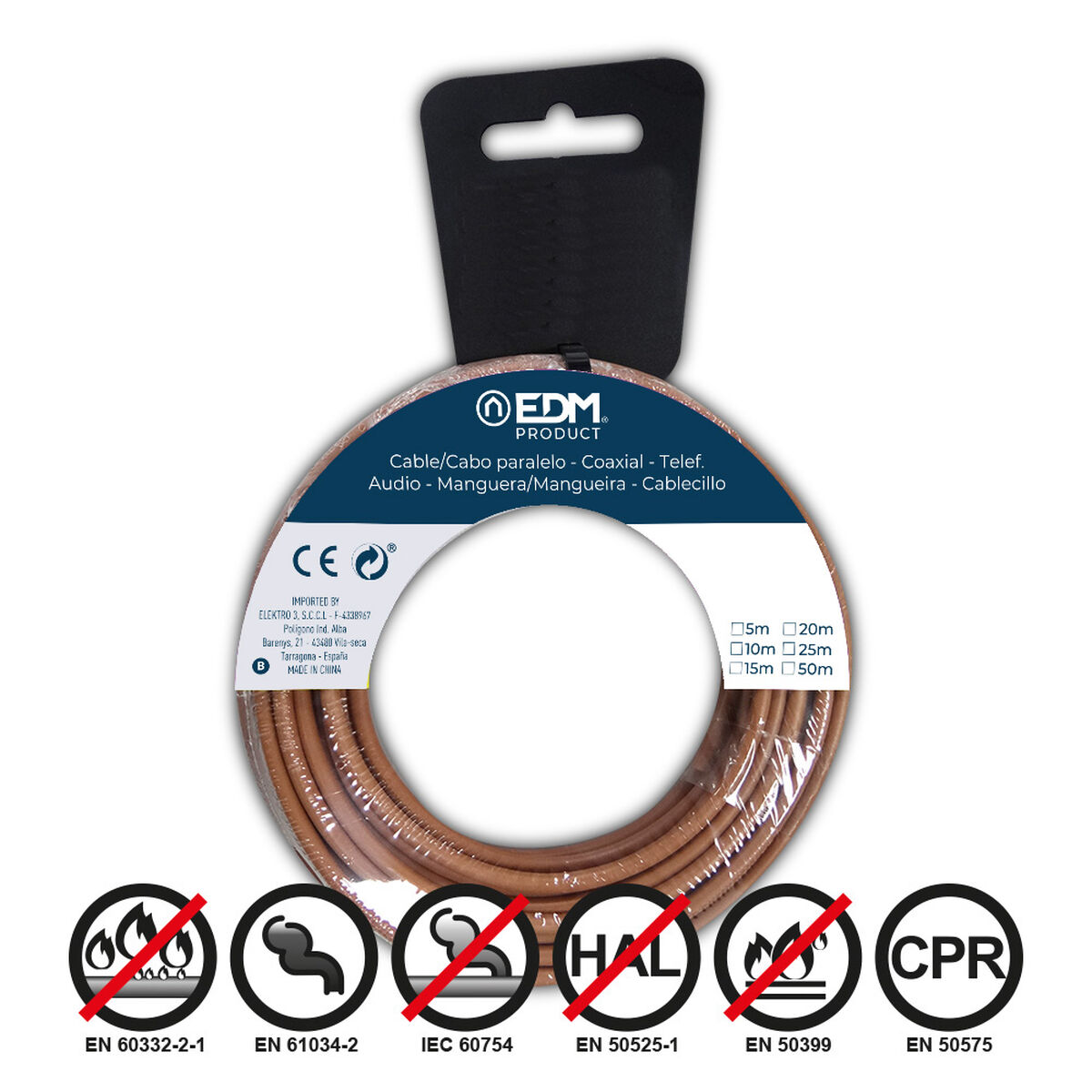 Kabel EDM 28487 Brun 4 mm 4 x 1,5 mm 10 m - 4