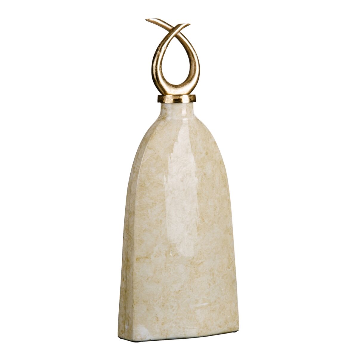 Vas 24 x 13 x 64 cm Glas Gyllene Metall Vit