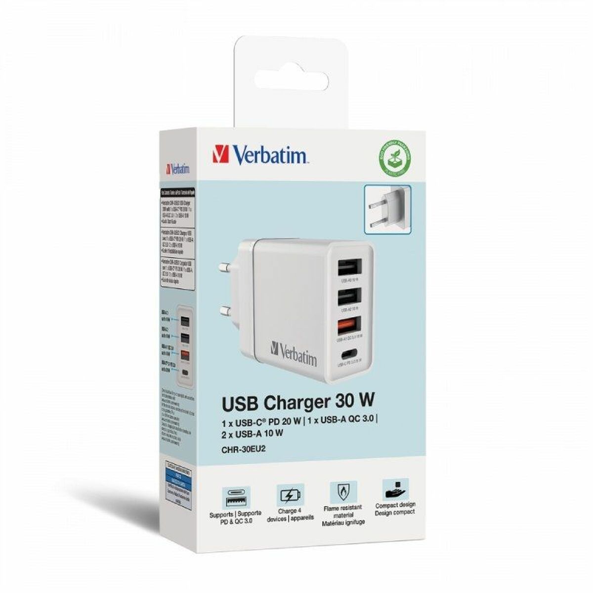 Väggladdare Verbatim CHR-30EU2 30 W - 3