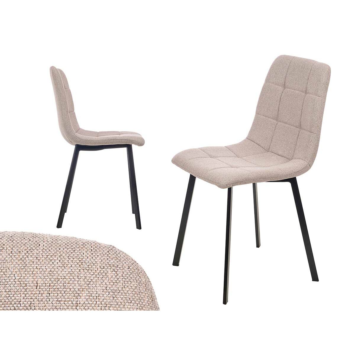 Stol Brun Tyg 45 x 89 x 53 cm Elegant (4 antal) - 3