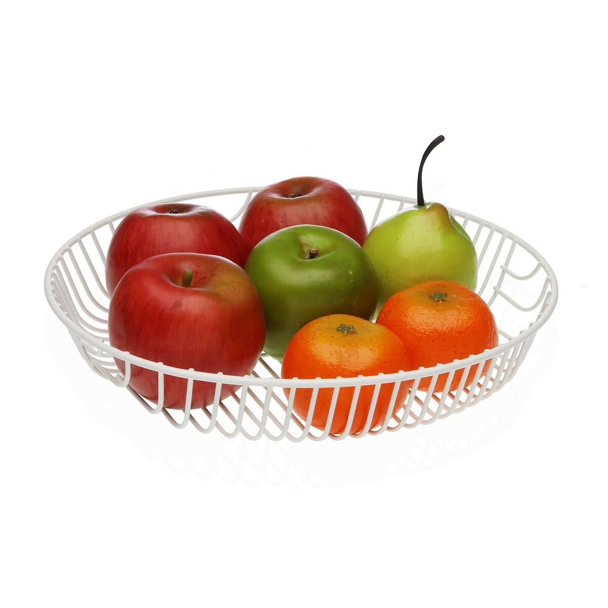 Fruktskål Versa Vit Metall Stål 30 x 4,7 x 30 cm - 2