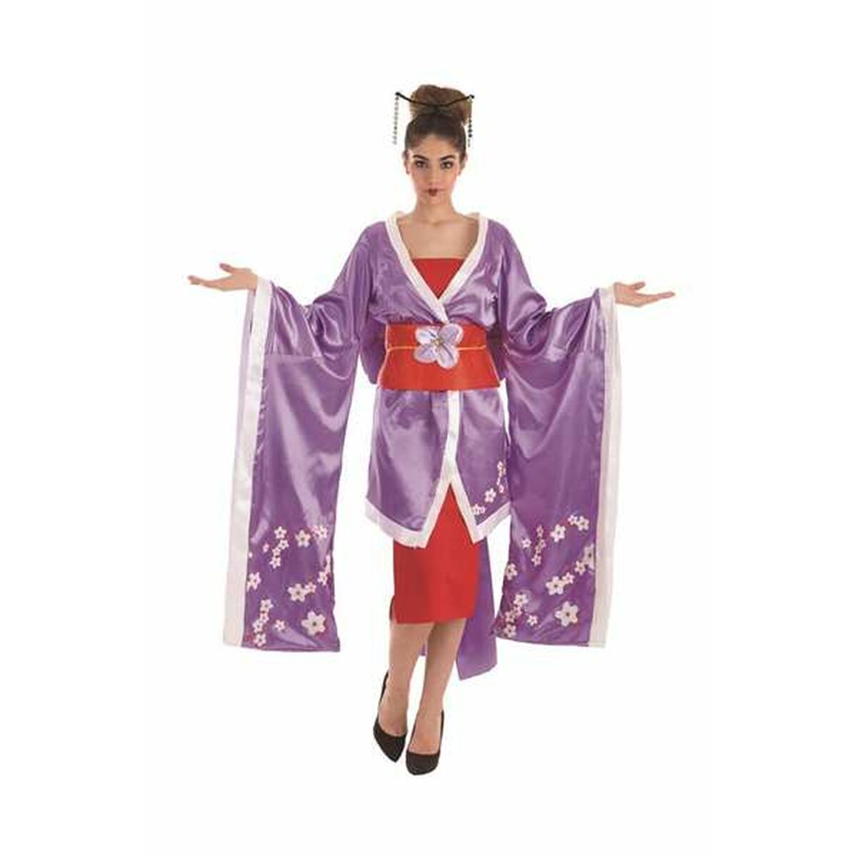 Maskeraddräkt vuxna Geisha M/L Purpur (3 Delar) - 2