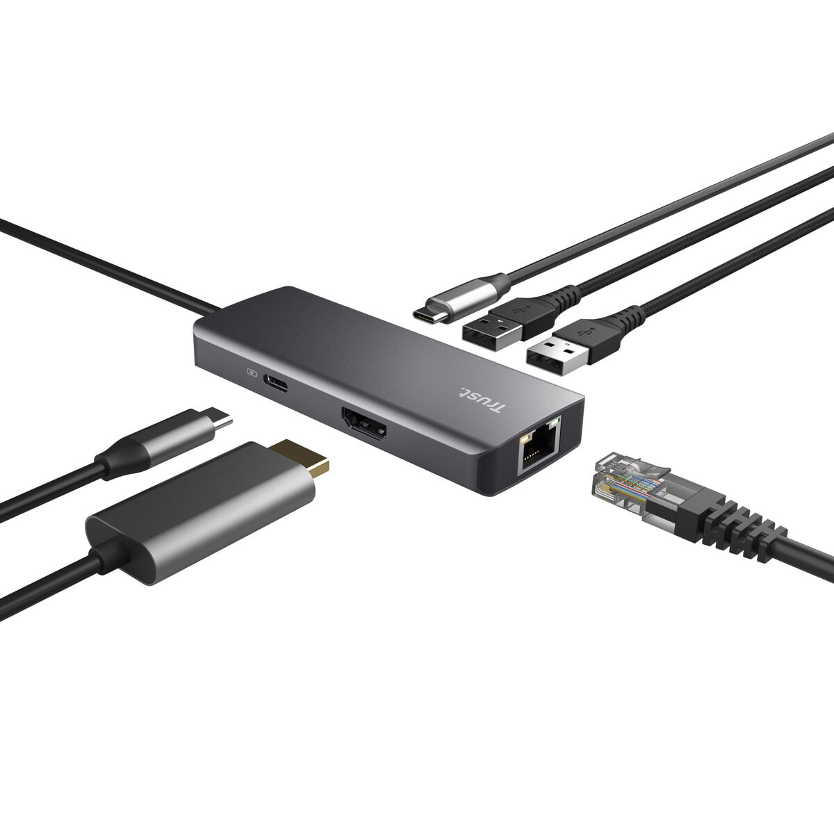 USB-HUB Trust 24968 Silvrig (1 antal) - 4