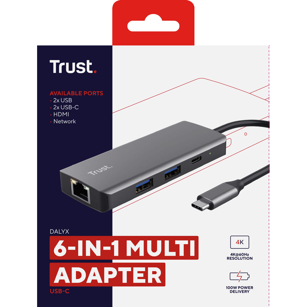 USB-HUB Trust 24968 Silvrig (1 antal) - 8