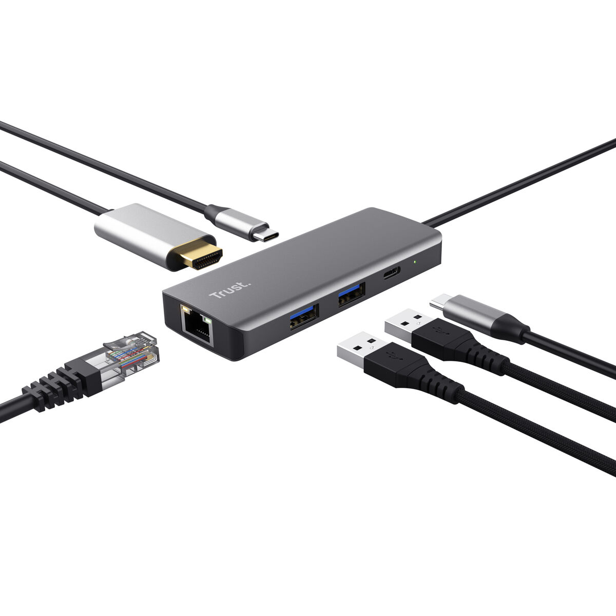 USB-HUB Trust 24968 Silvrig (1 antal) - 3