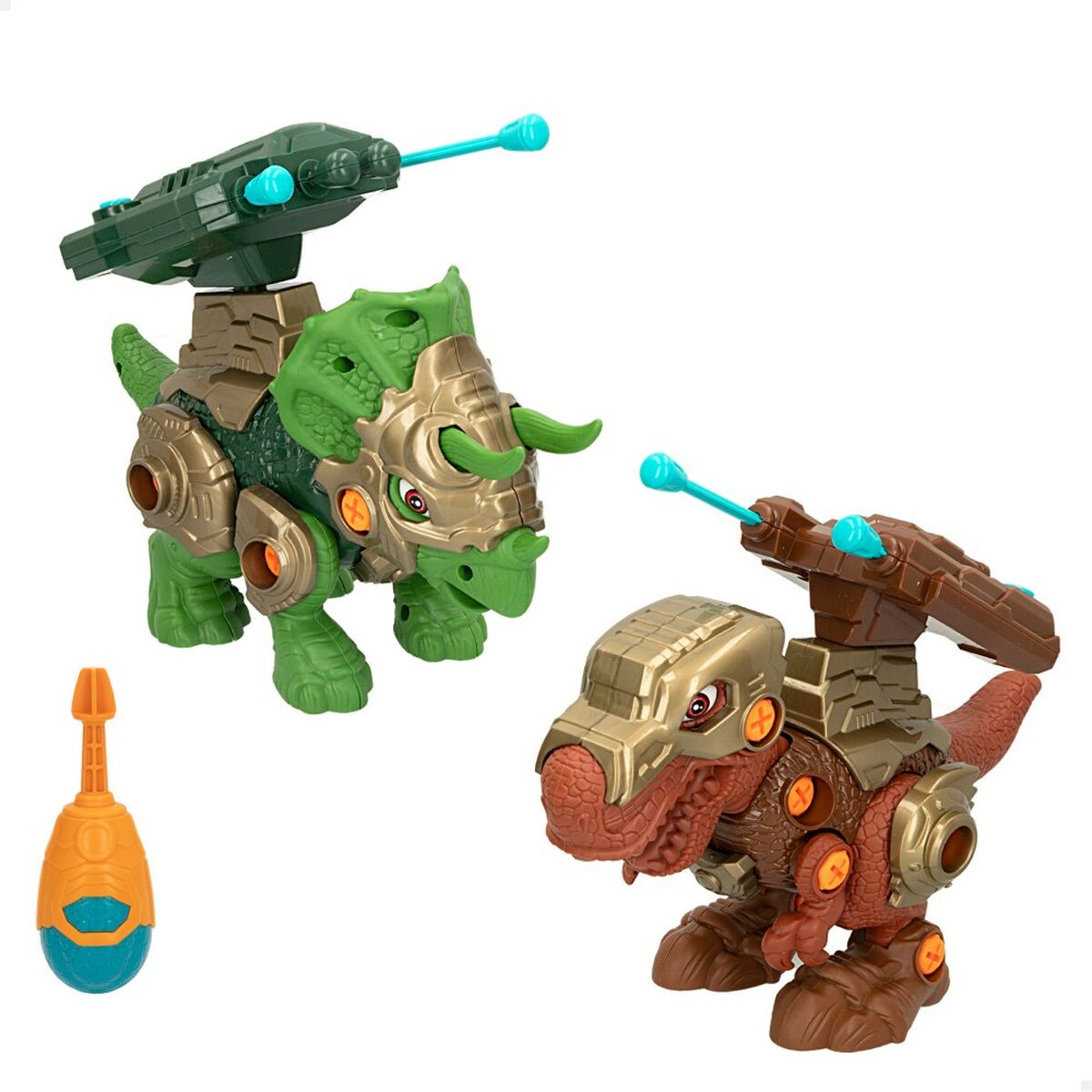 Set med 2 dinosaurier Colorbaby 21 x 14 x 9,5 cm ledad Projektilutskjutare 4 antal Dinosaurie - 11