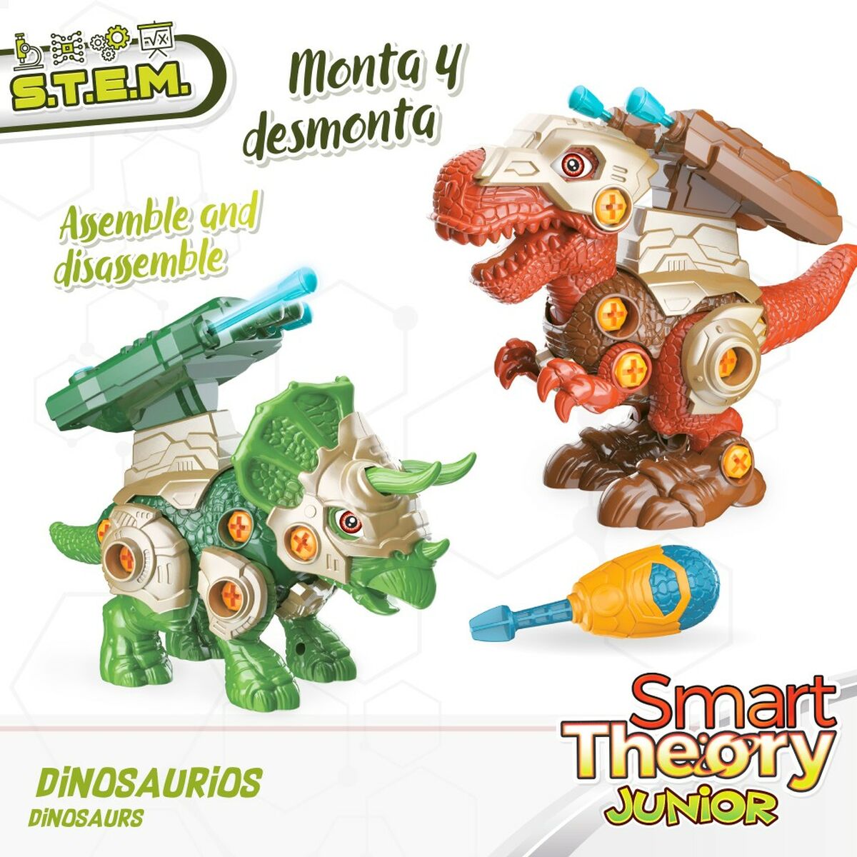 Set med 2 dinosaurier Colorbaby 21 x 14 x 9,5 cm ledad Projektilutskjutare 4 antal Dinosaurie - 6
