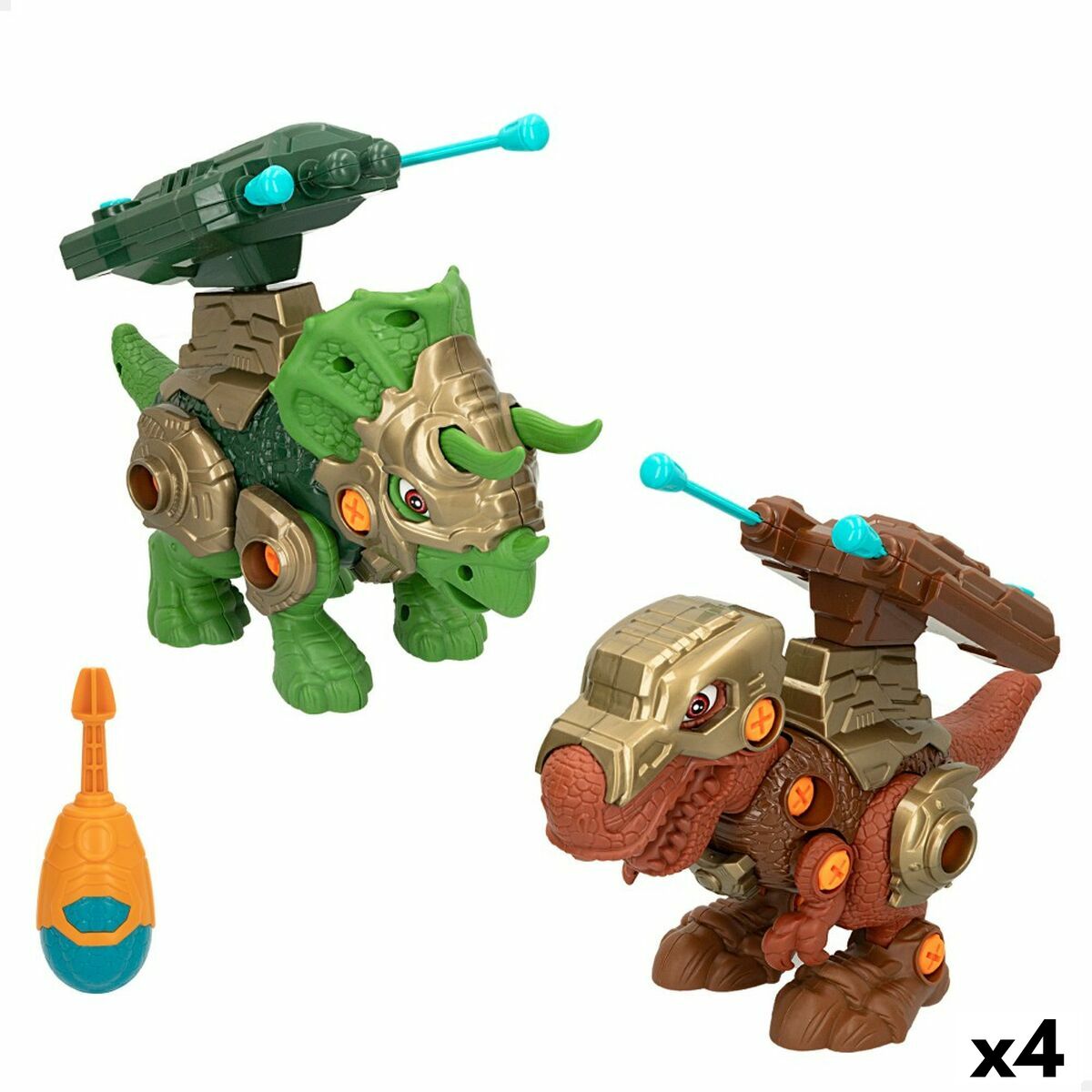Set med 2 dinosaurier Colorbaby 21 x 14 x 9,5 cm ledad Projektilutskjutare 4 antal Dinosaurie - 9