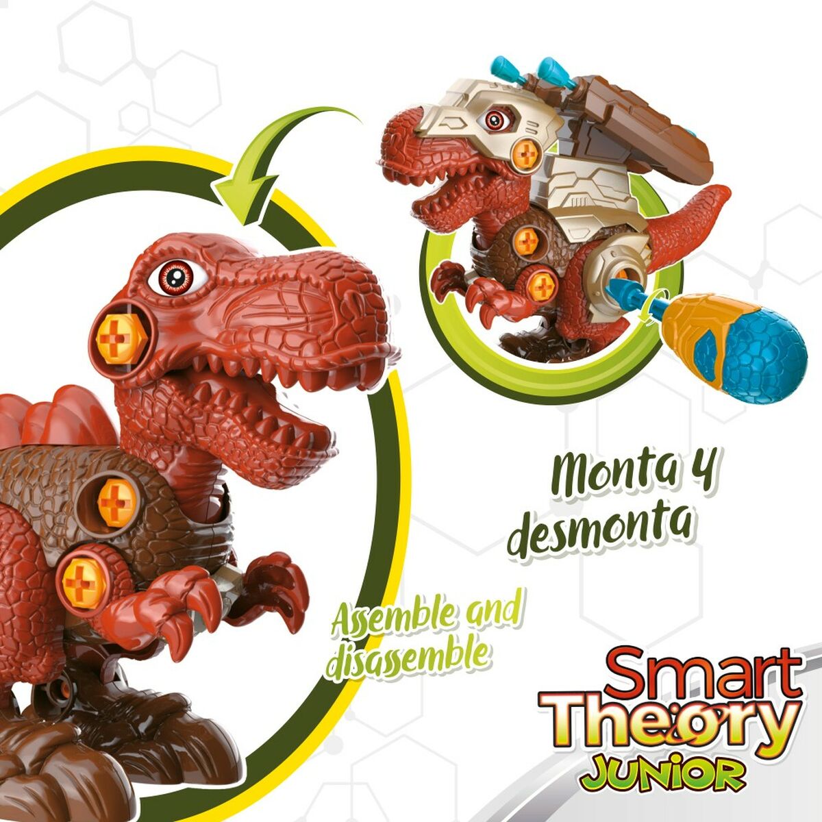 Set med 2 dinosaurier Colorbaby 21 x 14 x 9,5 cm ledad Projektilutskjutare 4 antal Dinosaurie - 4