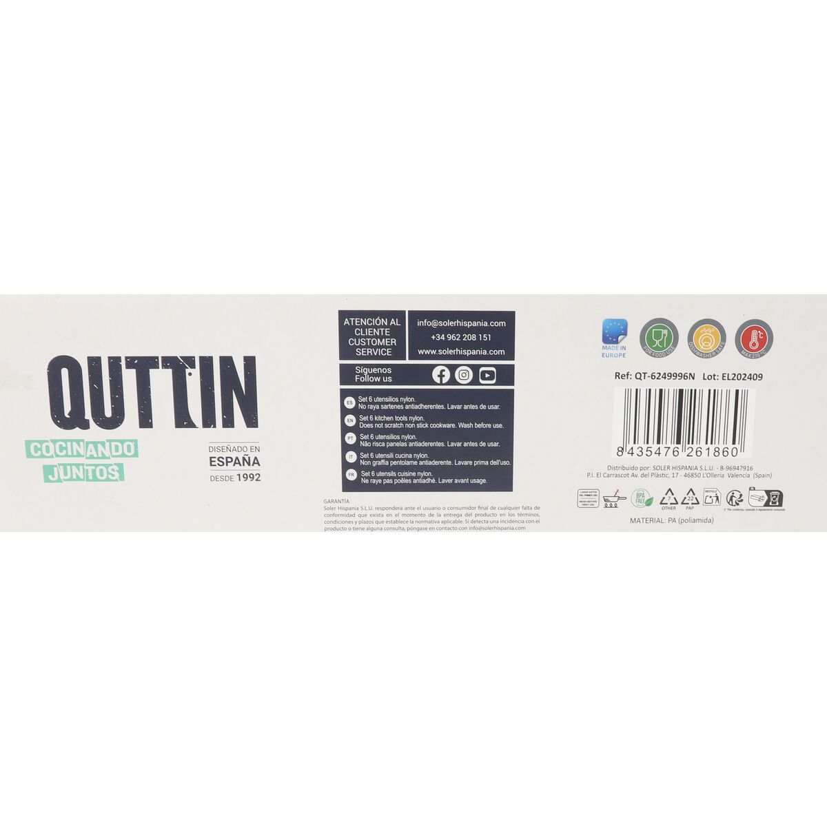 Köksredskap Quttin Quttin Svart (6 antal) (6 pcs) - 4