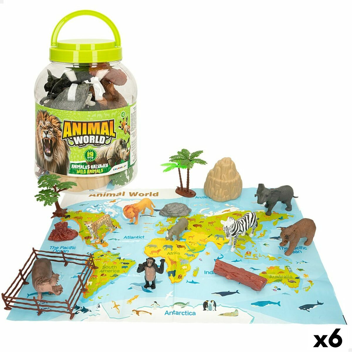 Djurfigurer Colorbaby 19 Delar Jungel Plast 14 x 6 x 5 cm (6 antal) - 8