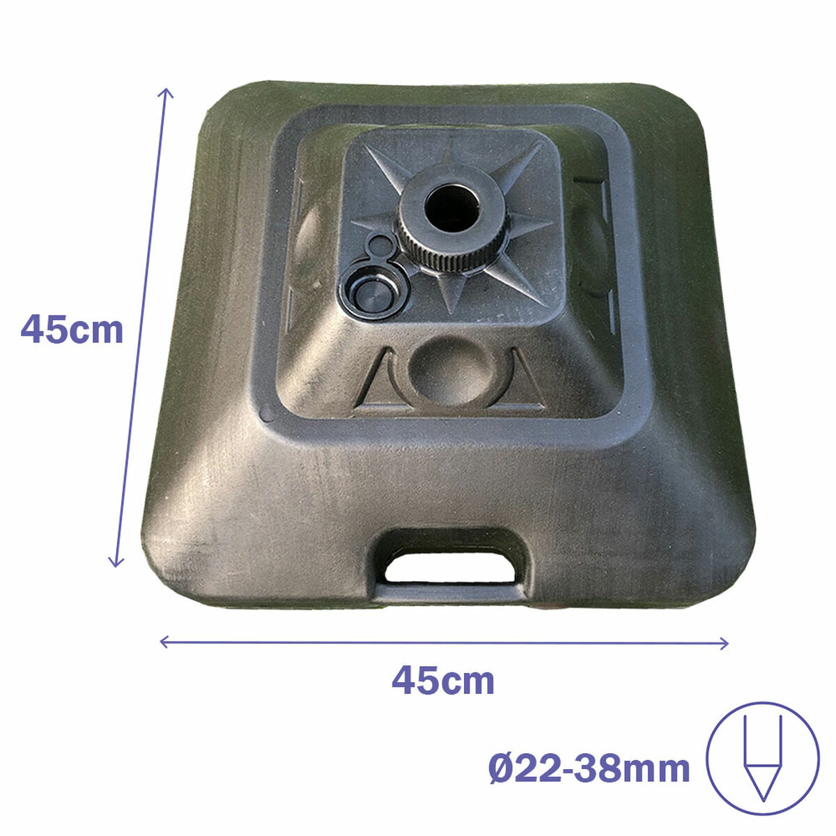 Parasollfot Marbueno Svart 45 x 27 x 45 cm Fyrkantig - 2