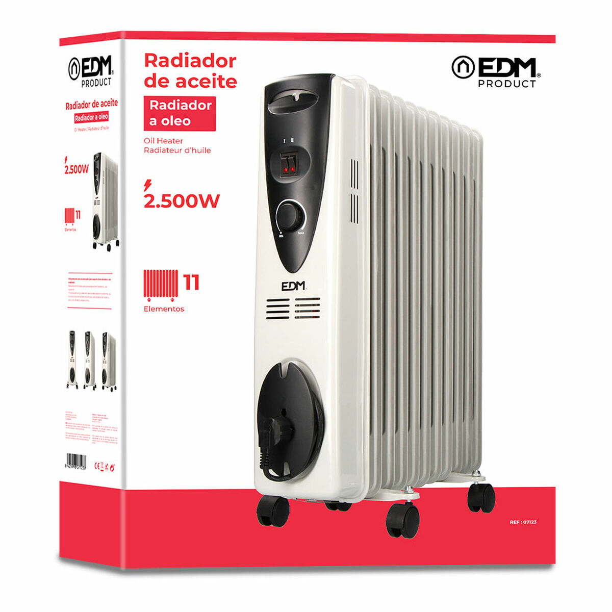 Oljeelement (11 ribbor) EDM 07123 07123 Vit 2500 W - 5