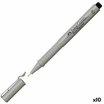 Tuschpennor Faber-Castell Ecco Pigment 0,2 mm Svart (10 antal)