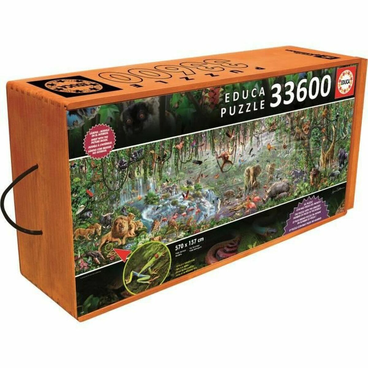 Pussel Educa 16066.0 The Wild Life (FR) 33600 Delar 570 x 157 cm - 2