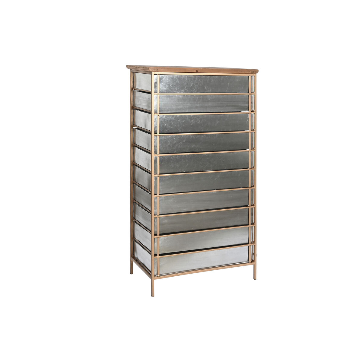 Byrå Home ESPRIT Brun Grå Silvrig Naturell Metall Gran Loft 66 x 33,5 x 121 cm - 3