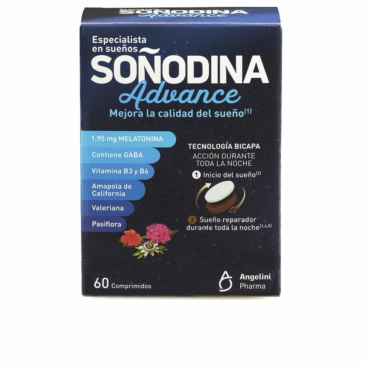 Kosttillskott för sömnproblem Natura Essenziale Soñodina Advance Melatonin 60 antal - 2