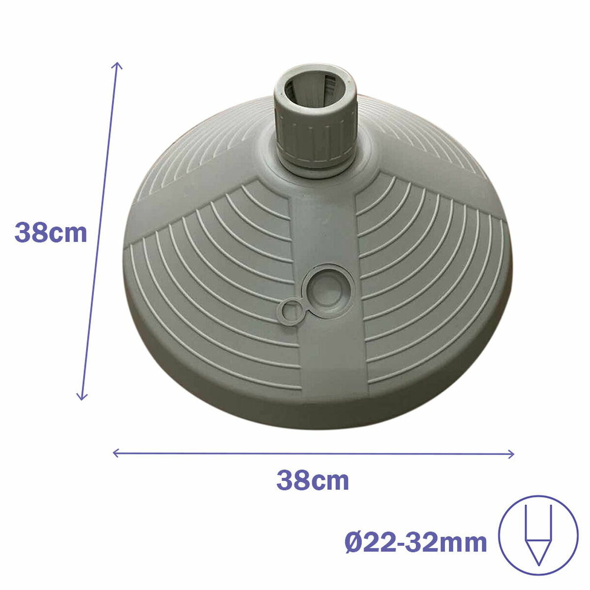 Parasollfot Marbueno Svart 45 x 14 x 45 cm Rund - 2