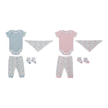 Baby-kit DKD Home Decor BE-180261 Blå Vit Rosa (2 antal)