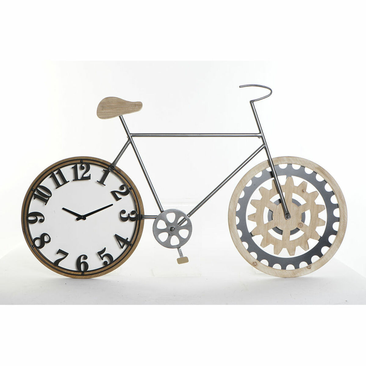 Väggklocka DKD Home Decor 108 x 6,4 x 63,5 cm Naturell Svart Cykel Metall Trä MDF - 7