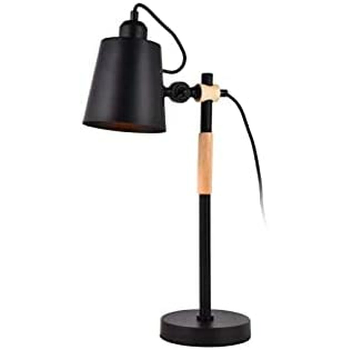 Flexo/skrivbordslampa EDM 32114 32114 Svart Trä Metall 60 W E27 Ø 15 x 54 cm - 2