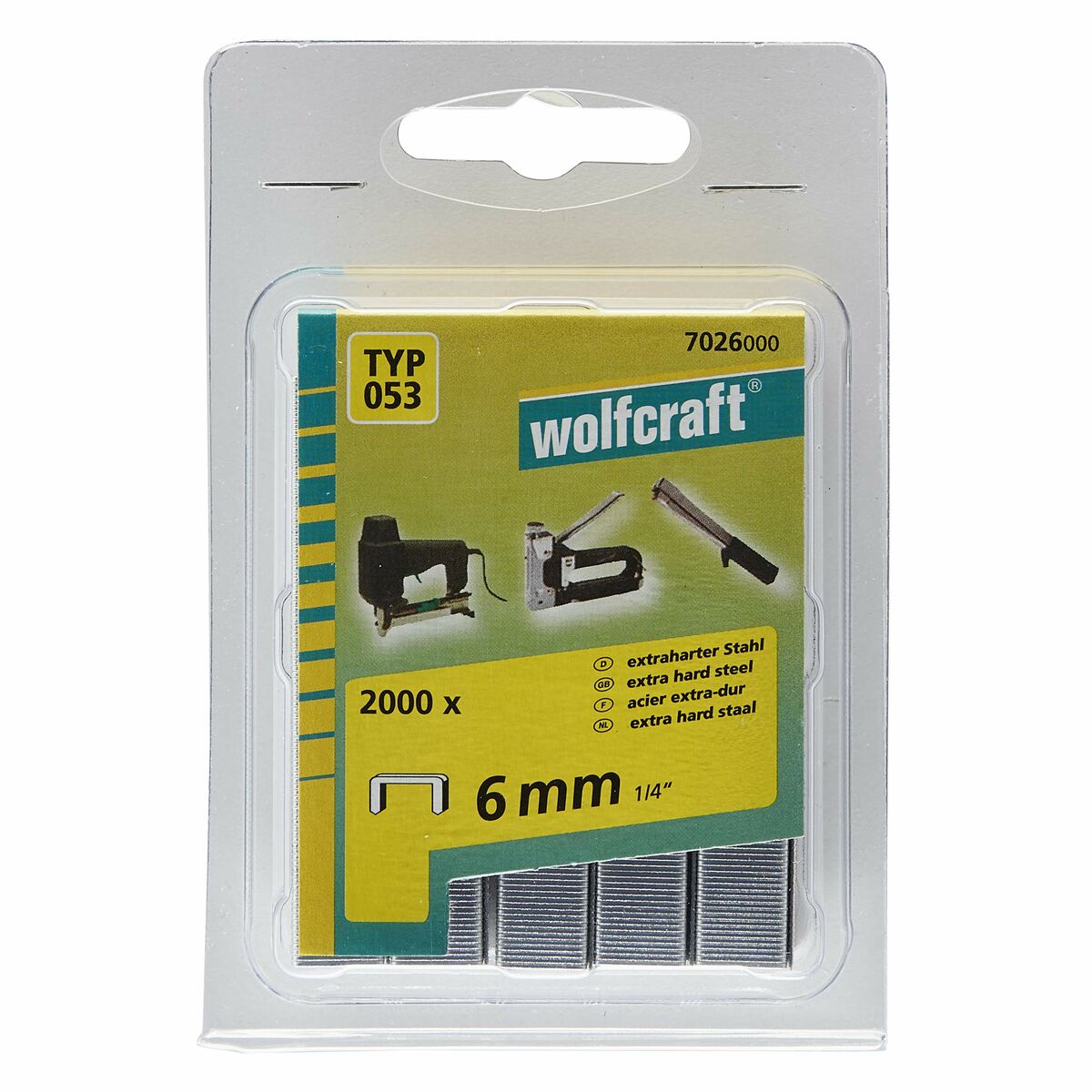 Häftklamrar Wolfcraft 7026000 Nº 053 2000 antal - 2