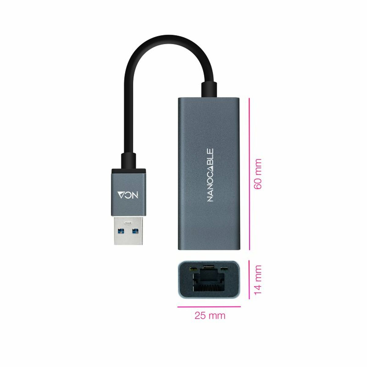 USB till Ethernet Adapter NANOCABLE ANEAHE0818 - 2