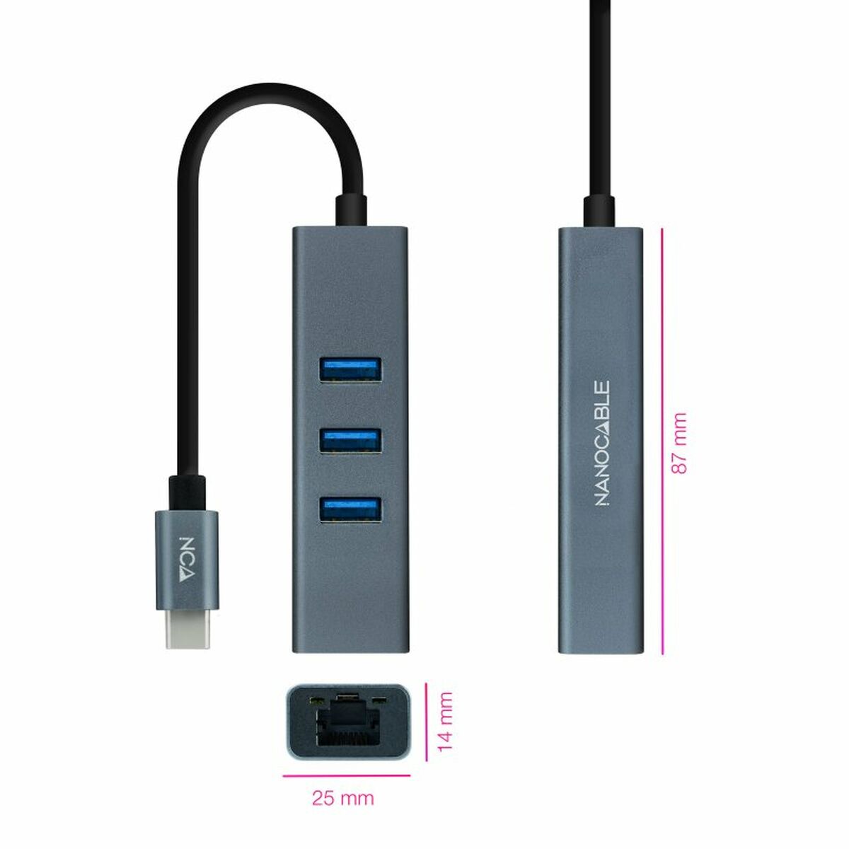 USB till Ethernet Adapter NANOCABLE ANEAHE0819 - 2