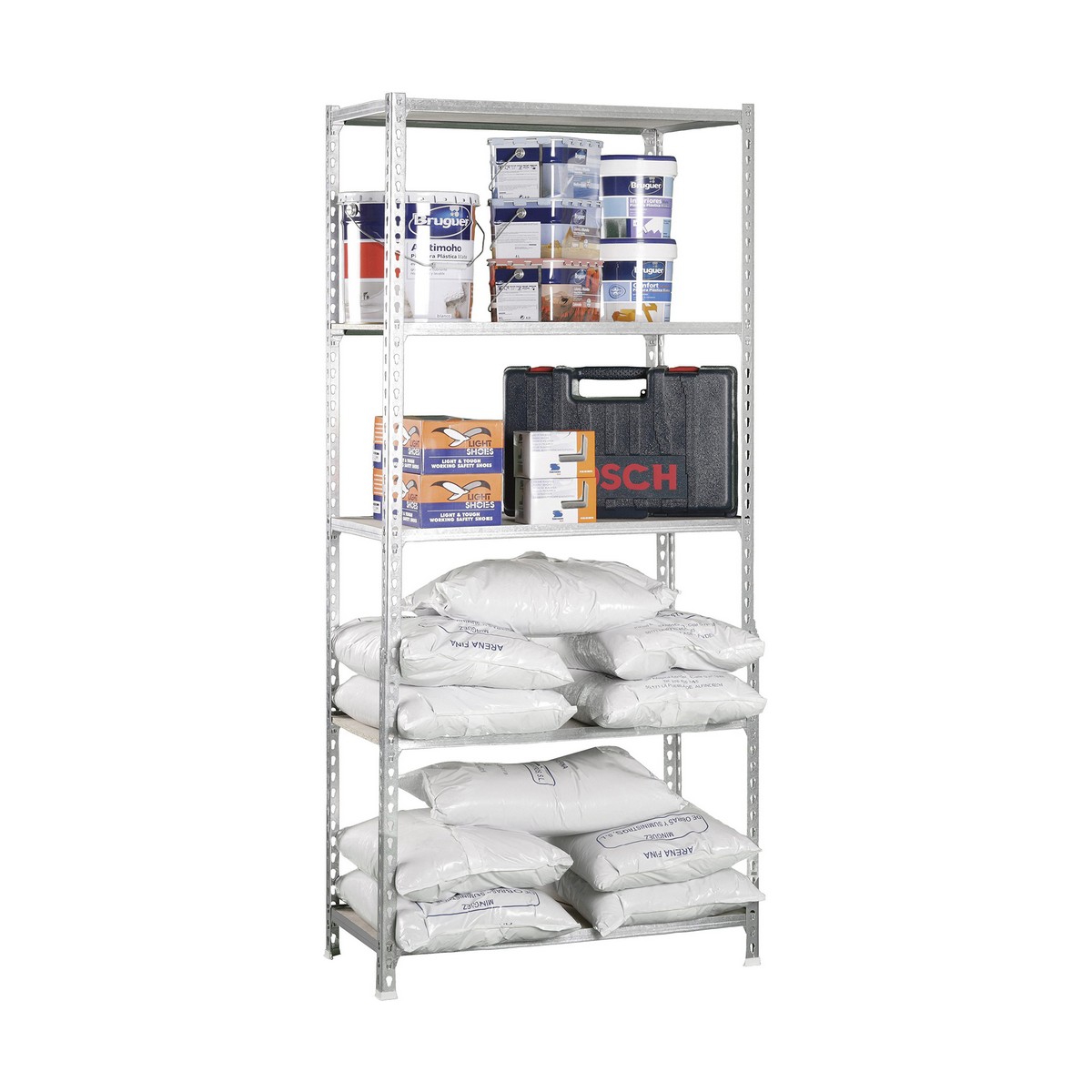 Bokhylla Simon Rack Maderclick 5/400 750 kg Metall Trä 5 Hyllor spånskiva (180 x 90 x 40 cm) - 4
