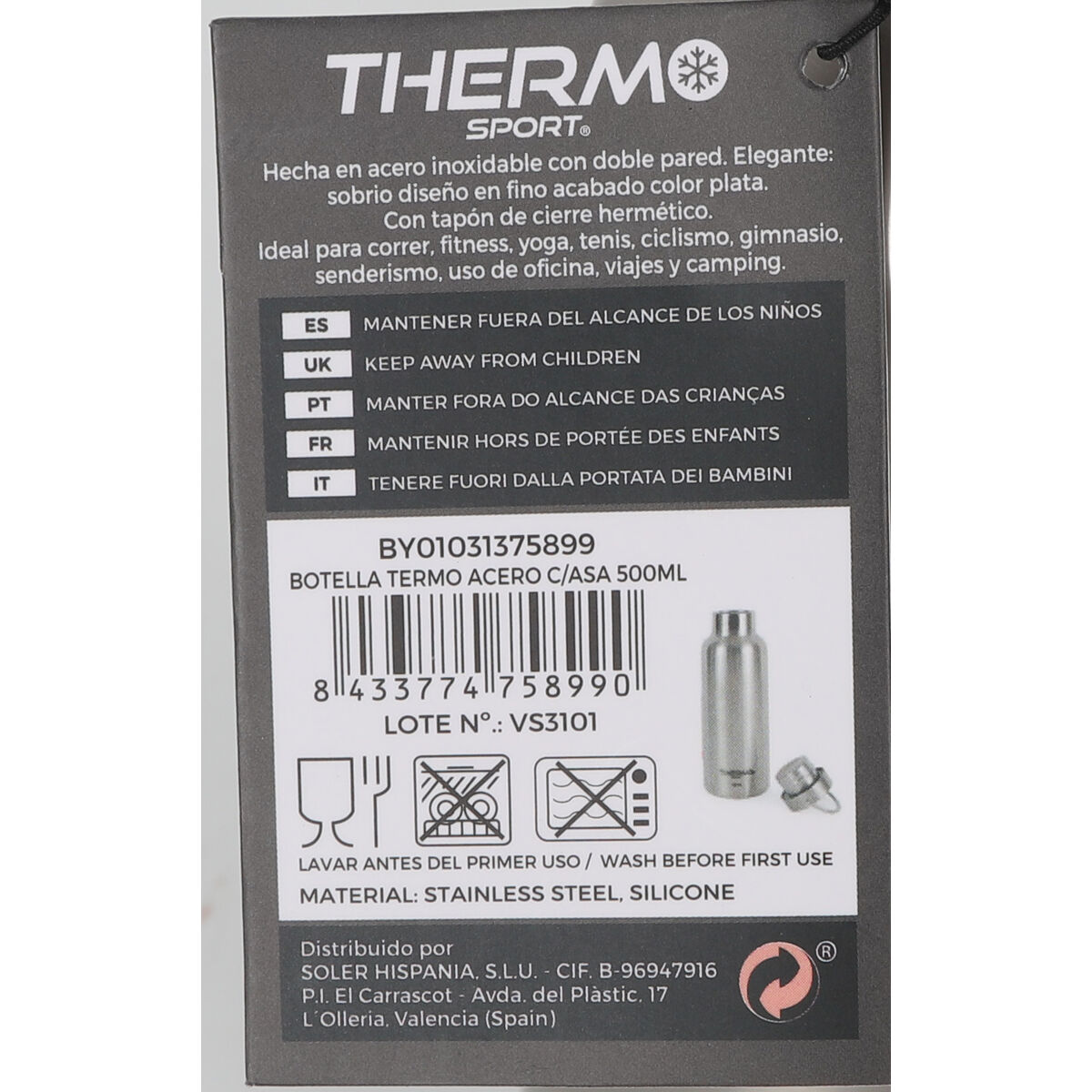 Termoflaskan ThermoSport Stål 500 ml Med handtag - 5