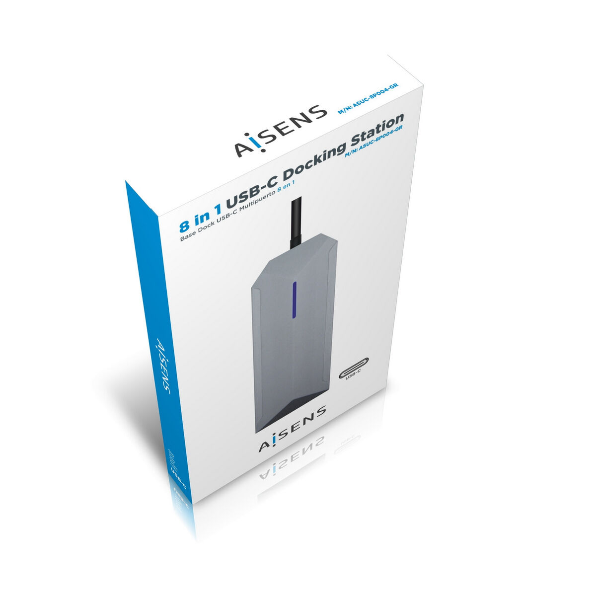 USB-HUB Aisens ASUC-8P004-GR Grå 100 W 4K Ultra HD