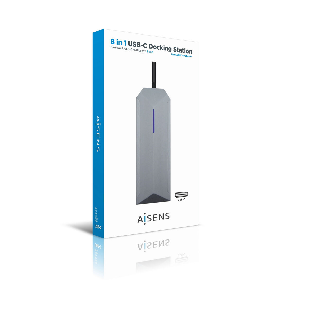 USB-HUB Aisens ASUC-8P004-GR Grå 100 W 4K Ultra HD - 2