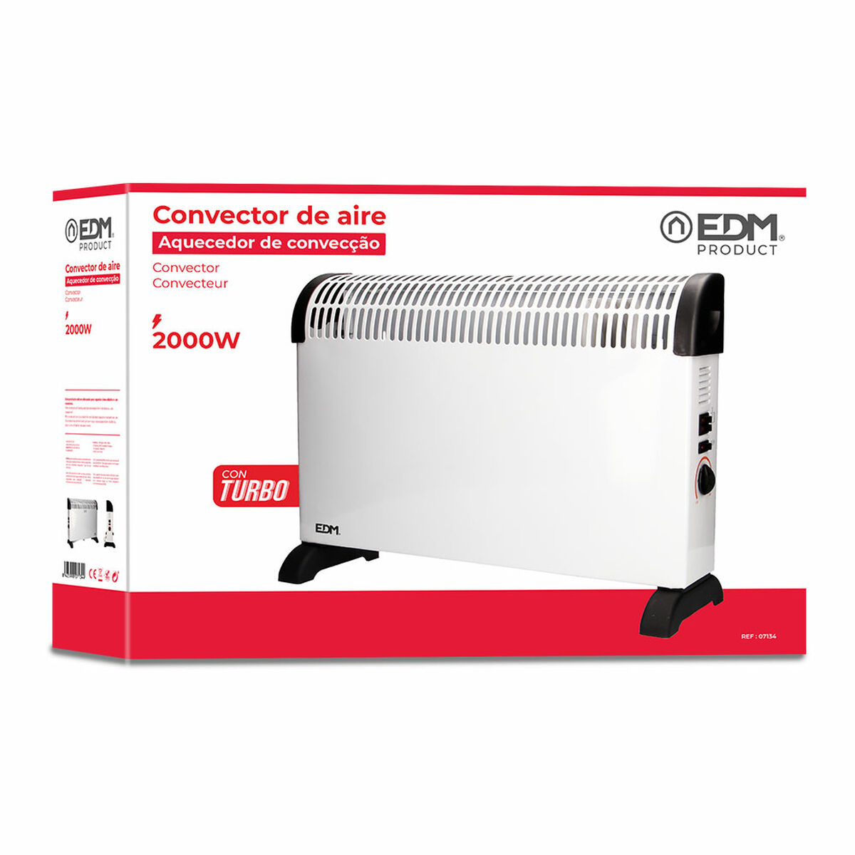 Konvektionselement EDM 07134 07134 Vit 2000 W - 6